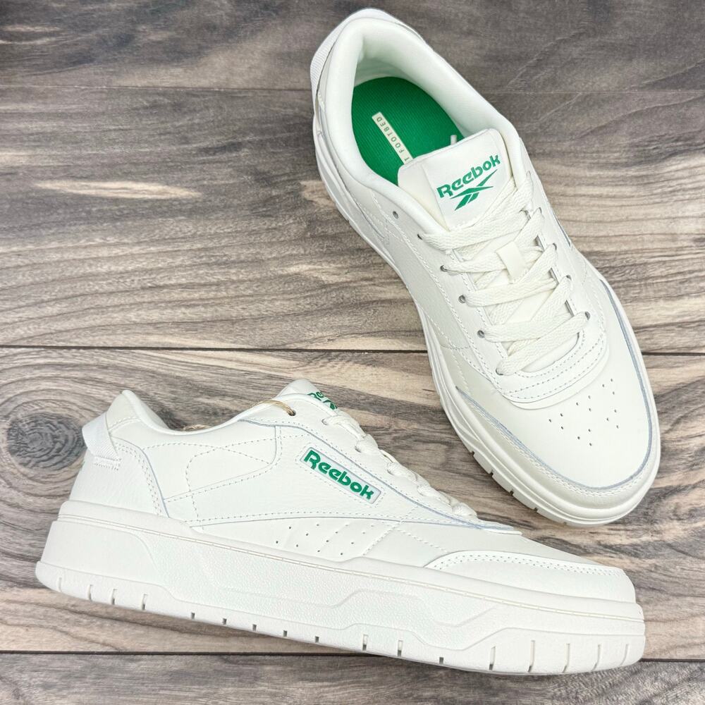 NIB Reebok 8.5M 39 Tech G Geo 90s Womens Sneakers Chalk White Green Retro - Picture 2 of 12